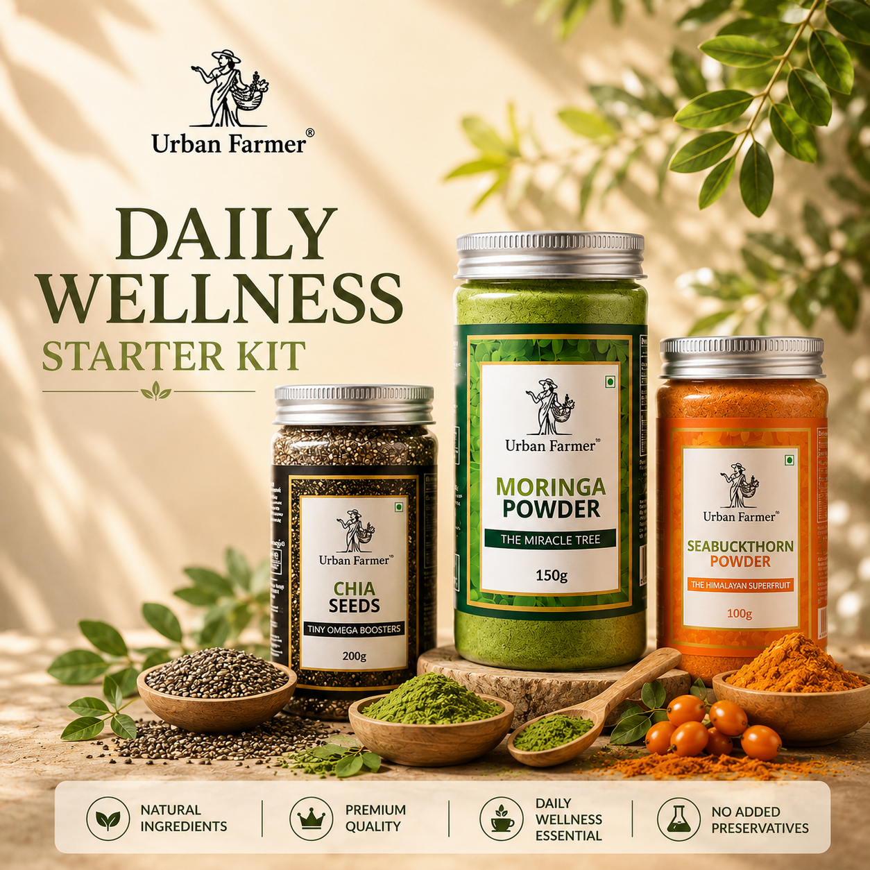 Daily Wellness Starter Kit | Moringa, Chia & Sea Buckthorn Superfood Bundle