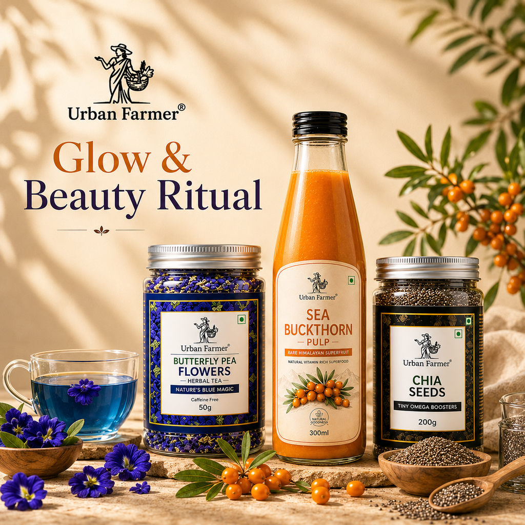 Glow & Beauty Ritual | Butterfly Pea, Sea Buckthorn & Chia Seeds Bundle