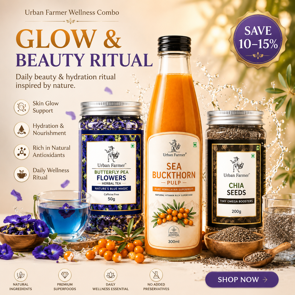 Glow & Beauty Ritual | Butterfly Pea, Sea Buckthorn & Chia Seeds Bundle