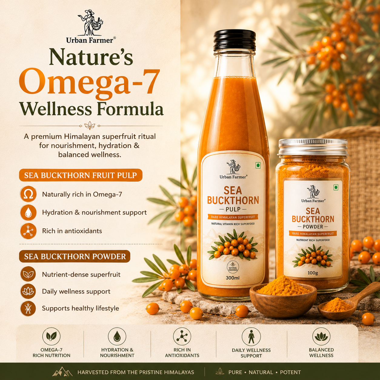 Omega Wellness Kit | Sea Buckthorn Fruit Pulp & Sea Buckthorn Powder